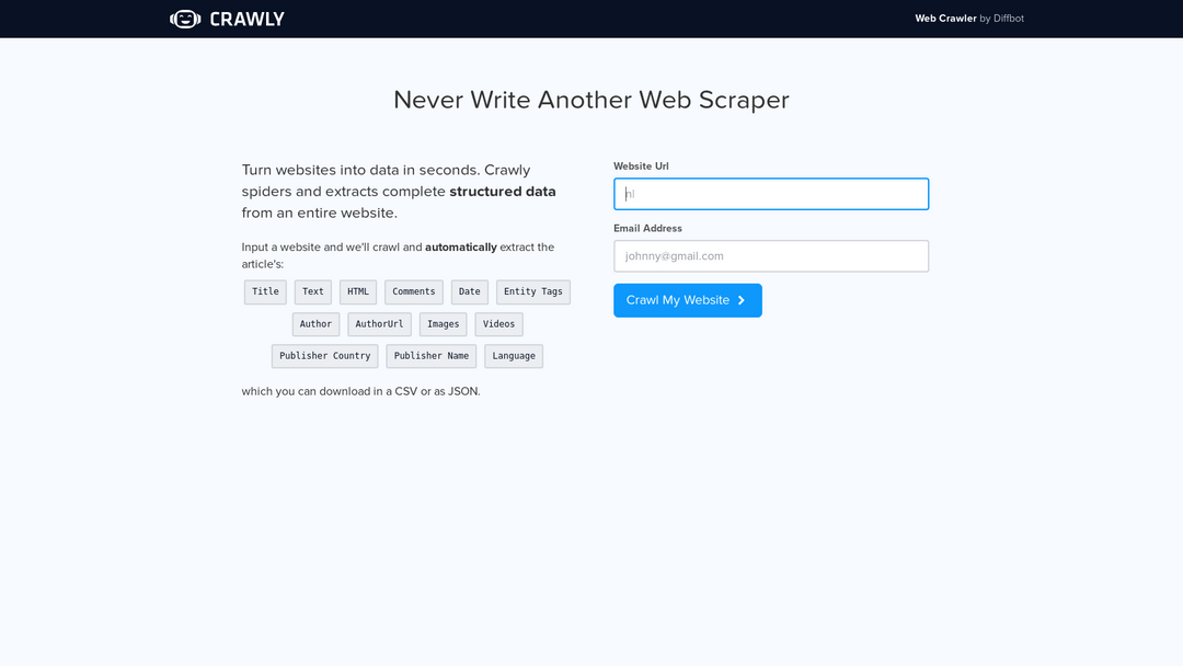 crawly.diffbot.com